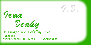irma deaky business card